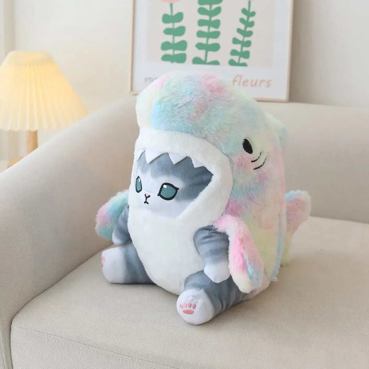 Gatitos de Peluche Disfrazados de Tiburón